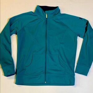 Under Armour SZ Large Semi Fitted Full Zip Green Jacket Lightweight Coat